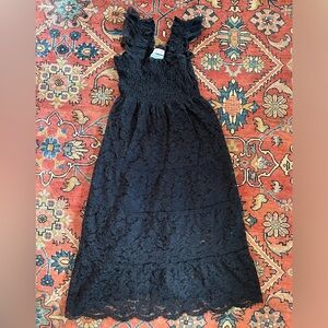 HillHouse home Black sheer The Ellie nap dress